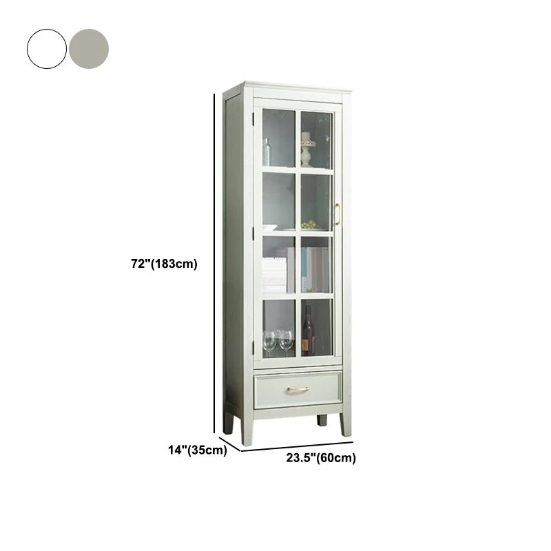 Modern Oak Storage Cabinet Glazen Doors Display Cabinet Drawer Living Room 24l