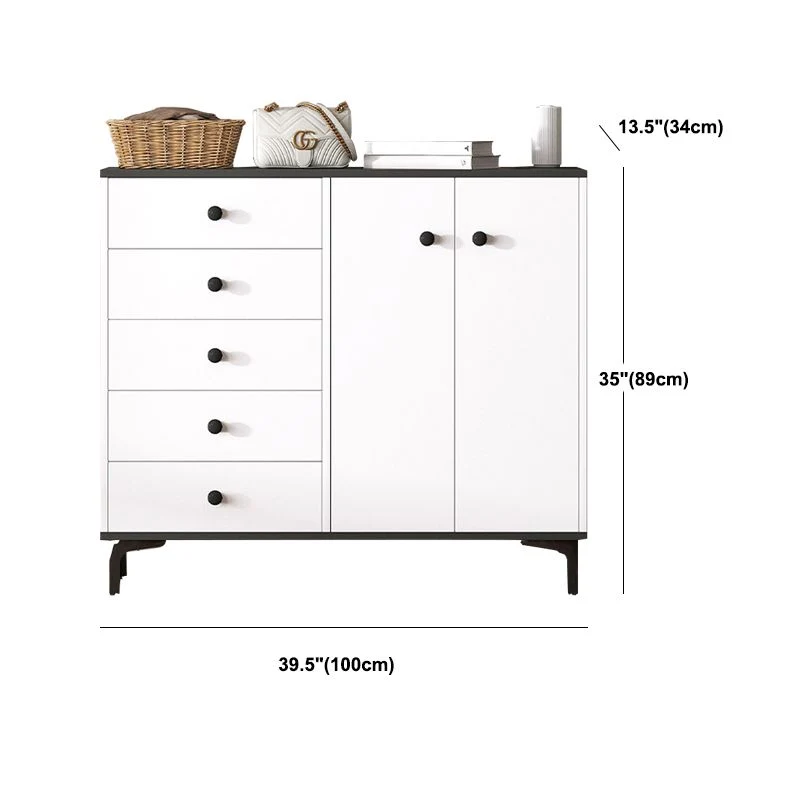 Modern Parelmoer Storage Chest Dresser Wood Combo Dresser Drawers and Doors 24l