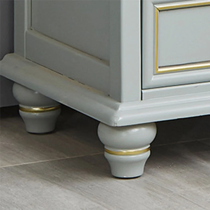 Modern Rectangle Side Cabinet Grauw Wood Knobs Cabinet Drawer