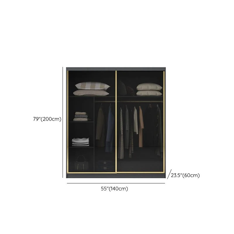 Modern Sliding Door Wardrobe Bedroom Koolzwart Cabinet Glass Doors 47l
