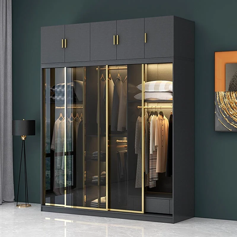 Modern Sliding Door Wardrobe Bedroom Koolzwart Cabinet Glass Doors 47l
