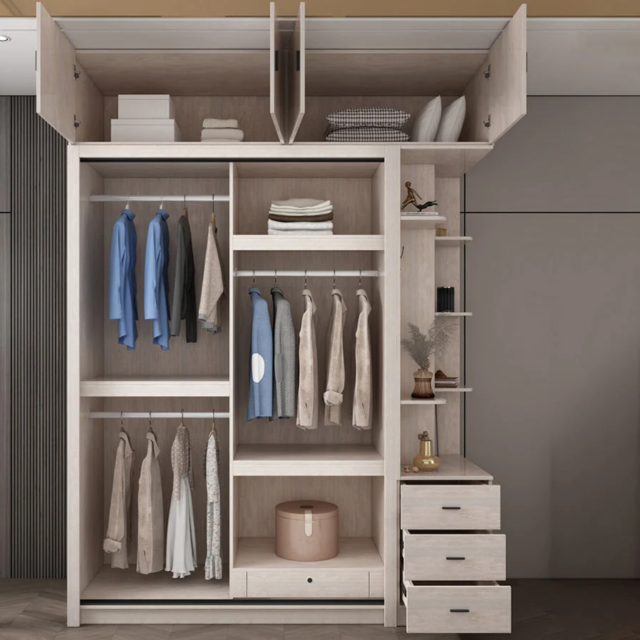 Modern Sliding Wardrobe Closet Drawer Hout Wardrobe Armoire 47l
