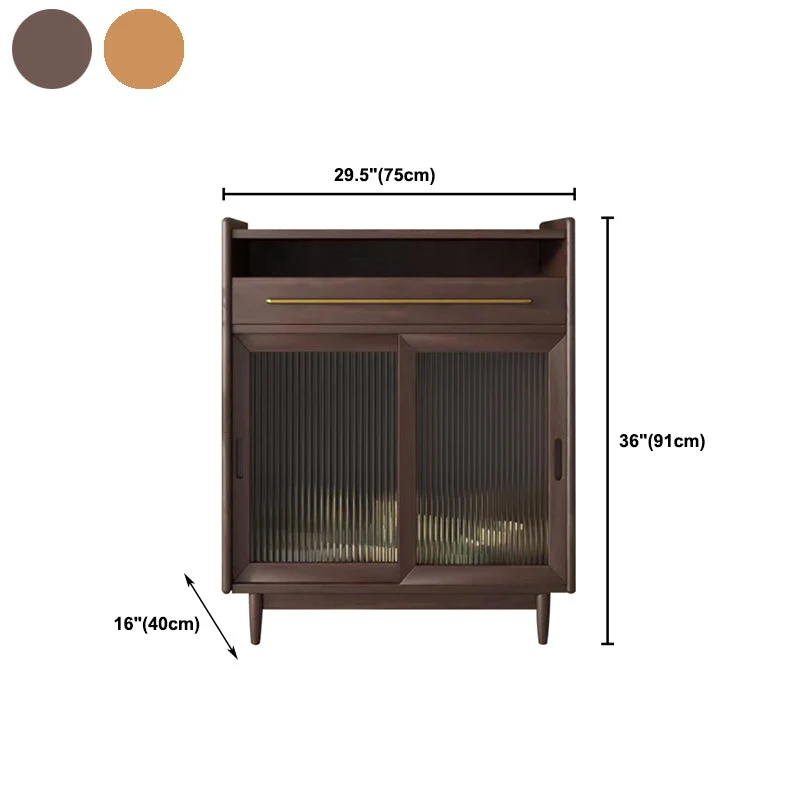 Modern Solid Wood Display Cabinet Glazen Door Storage Cabinet Drawers 31l