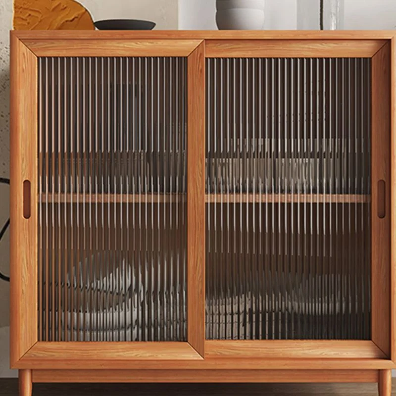 Modern Solid Wood Display Cabinet Glazen Door Storage Cabinet Drawers 31l