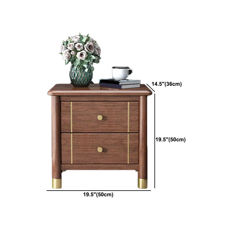 Modern Solid Wood Nightstand Drawer Storage Walnoot Legs Included Night Table Brown Https