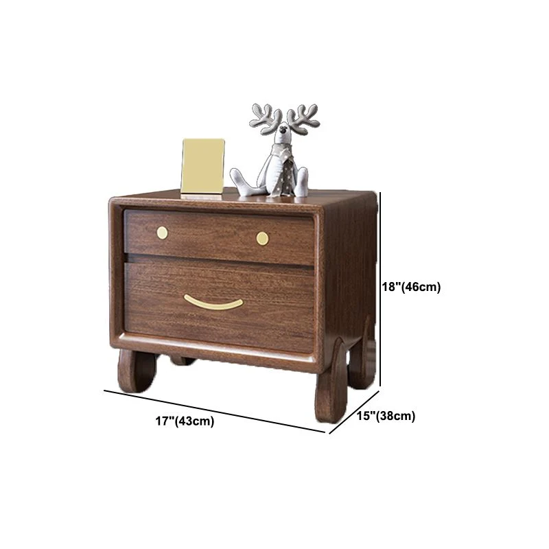 Modern Solid Wood Nightstand Drawer Storage Walnut Legs Included Night Table Cappuccino Https