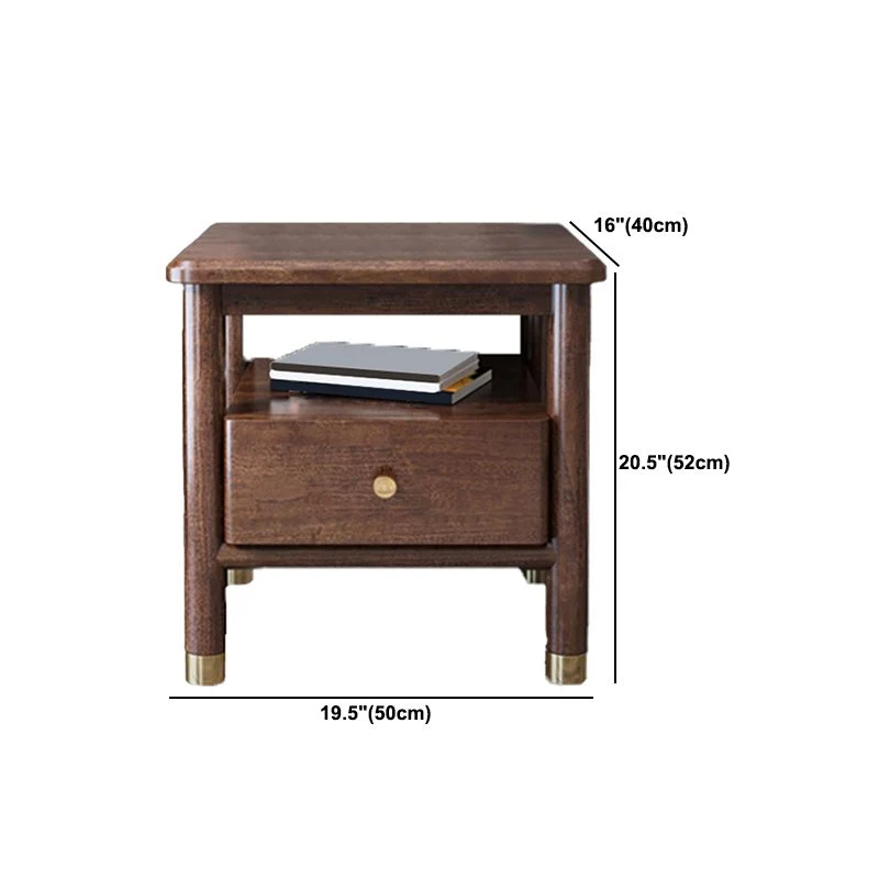 Modern Solid Wood Nightstand Drawer Storage Walnut Legs Included Night Table Cappuccino Https
