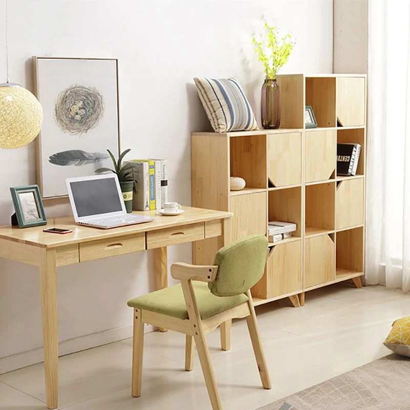 Modern Standard Houtsoort Bookshelf Closed Back Natural Bookcase Shelves 28l