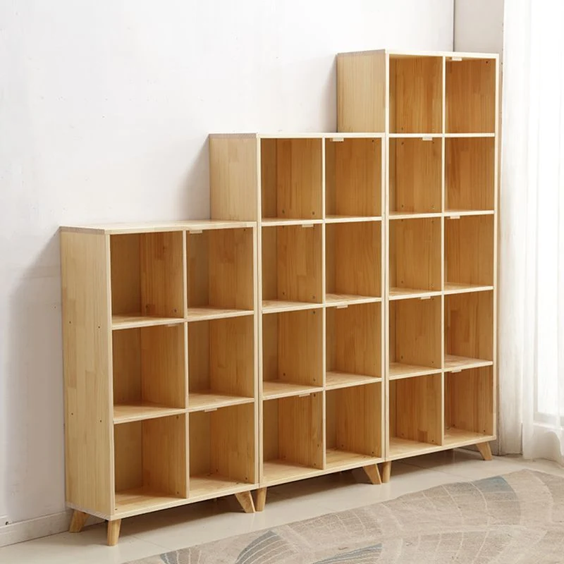 Modern Standard Houtsoort Bookshelf Closed Back Natural Bookcase Shelves 28l