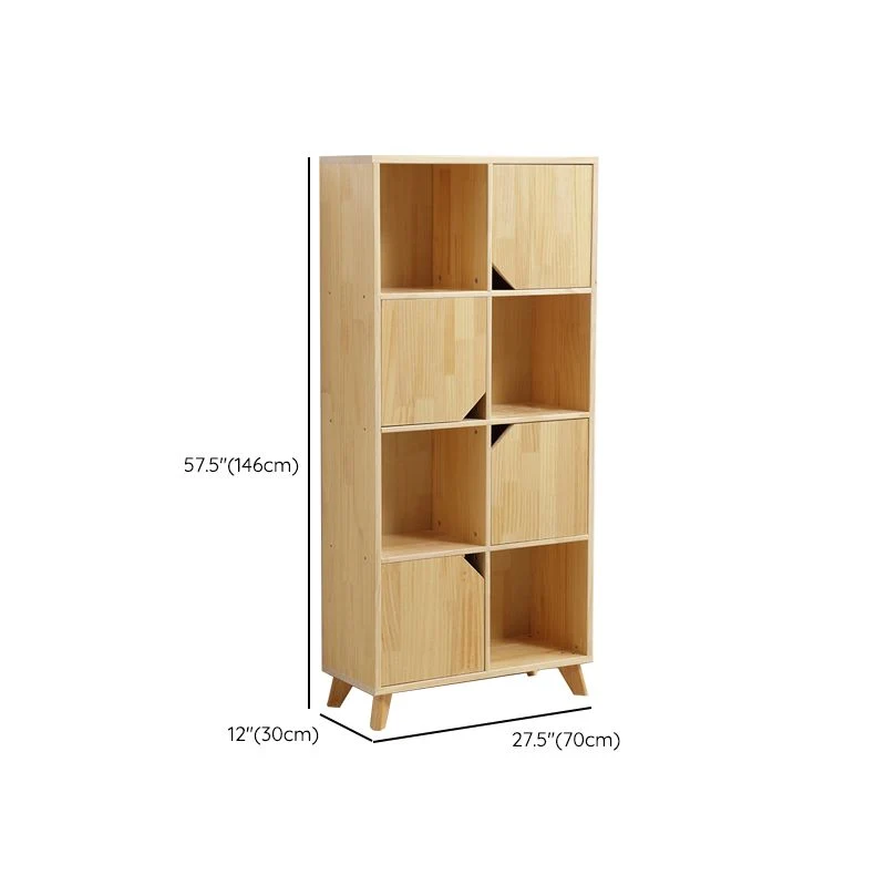 Modern Standard Houtsoort Bookshelf Closed Back Natural Bookcase Shelves 28l