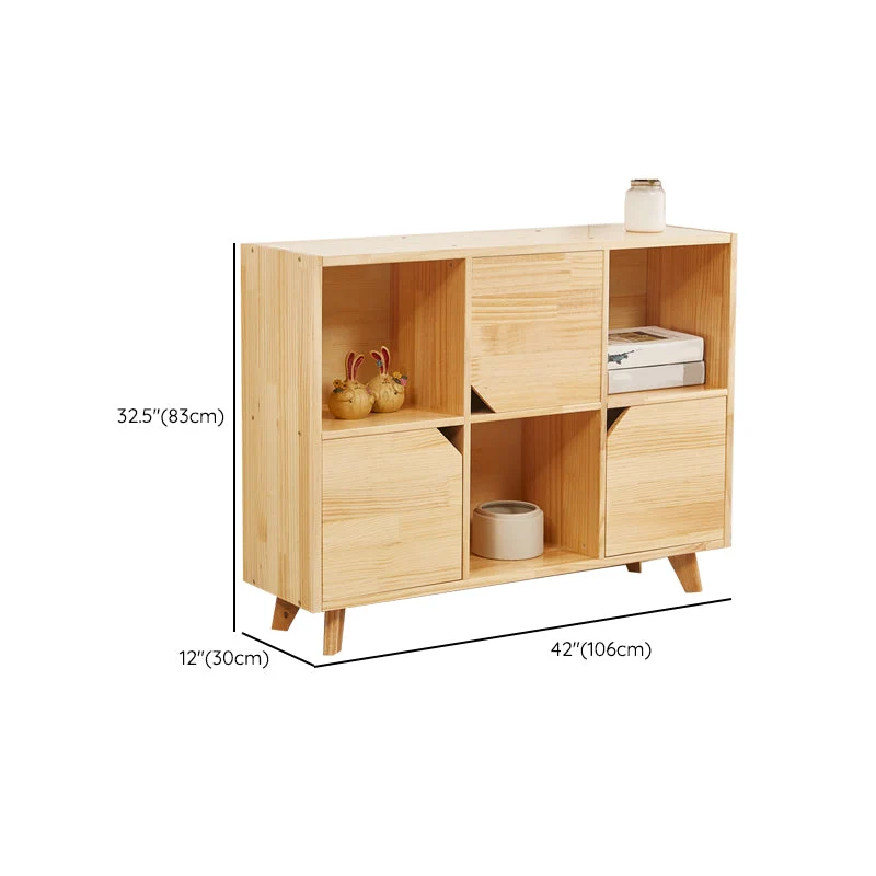 Modern Standard Houtsoort Bookshelf Closed Back Natural Bookcase Shelves 28l