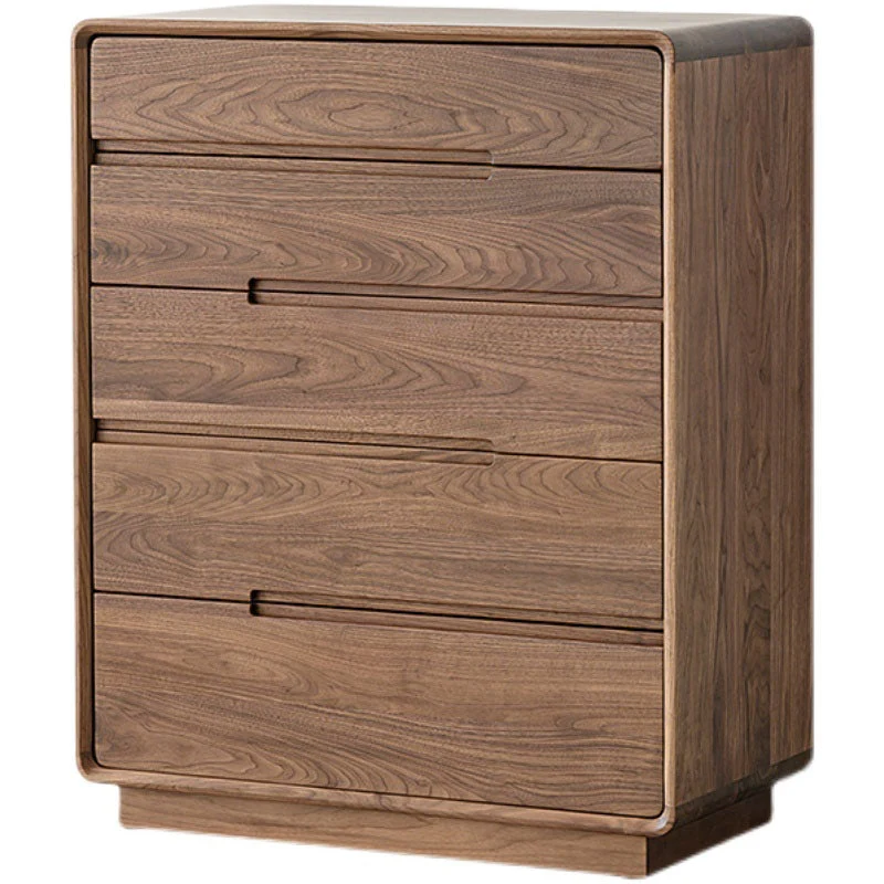 Modern Storage Chest Massief Wood Storage Chest Dresser 5 Drawers Natural