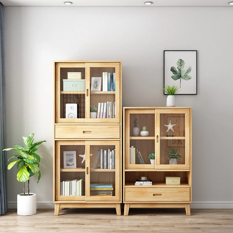 Modern Style Closed Back Bookshelf Normaal Wooden Bookcase Cabinets 25l