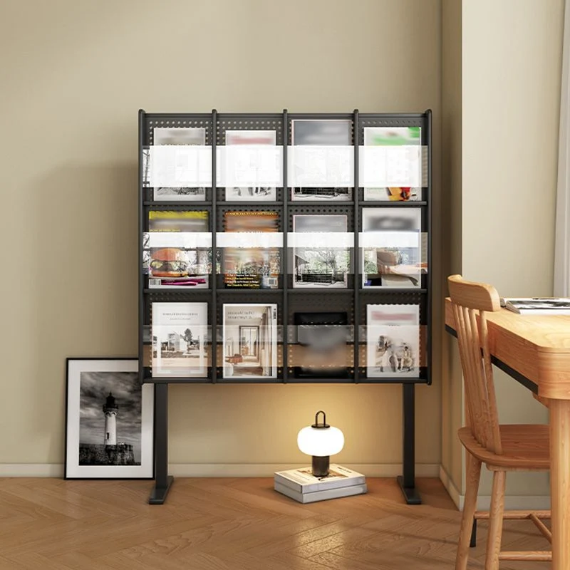Modern Style Closed Back Bookshelf Standard Metalen Bookcase Shelves 23l