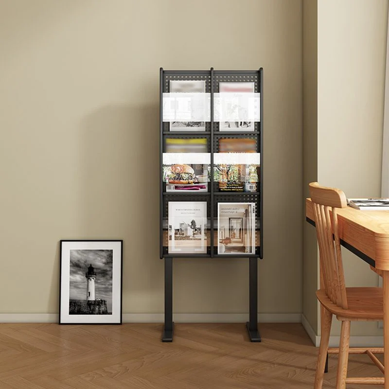 Modern Style Closed Back Bookshelf Standard Metalen Bookcase Shelves 23l