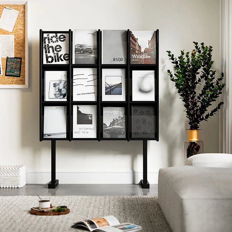 Modern Style Closed Back Bookshelf Stevig Wood Bookcase Shelves Brown