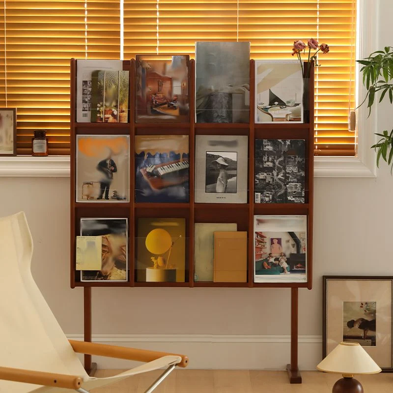 Modern Style Closed Back Bookshelf Stevig Wood Bookcase Shelves Brown