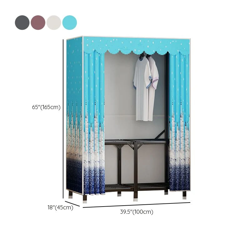 Modern Style Freestanding Wardrobe Armoire Van metaal Wardrobe Shelves and Clothes Rail 39l