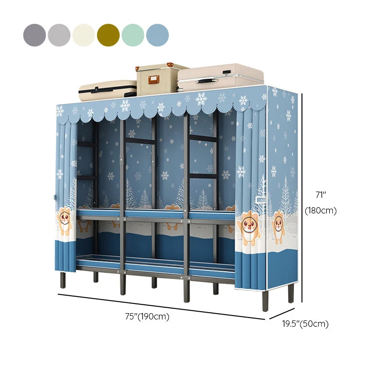 Modern Style Freestanding Wardrobe Armoire Van metaal Wardrobe Shelves and Clothes Rail 39l