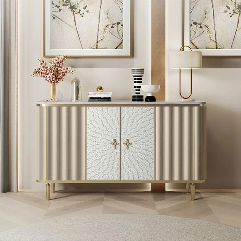 Modern Style Houtsoort Storage Sideboard Cabinet Marble Top 31l