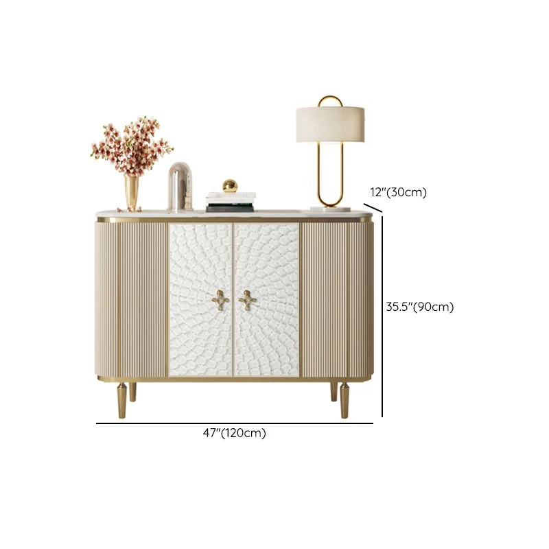 Modern Style Houtsoort Storage Sideboard Cabinet Marble Top 31l