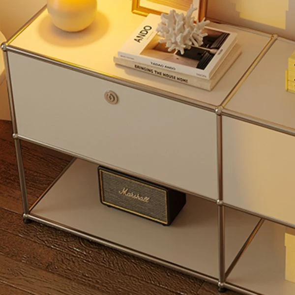 Modern Style Ivoor Sideboard Metal Storage Dining Sideboard Drawer 30l