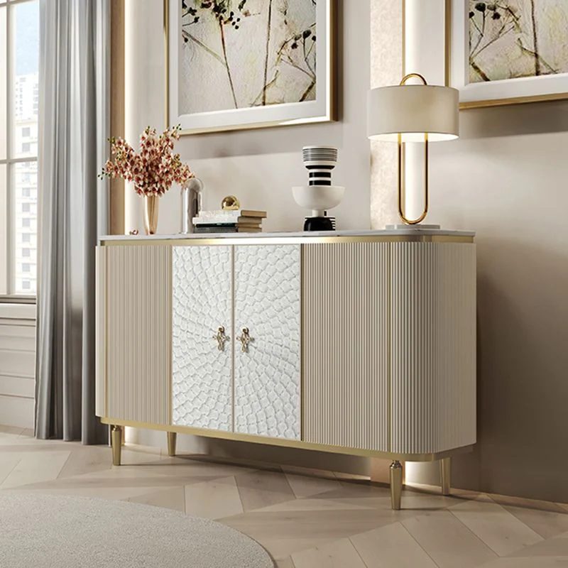 Modern Style Natuurhout Storage Sideboard Cabinet Marble Top 31l