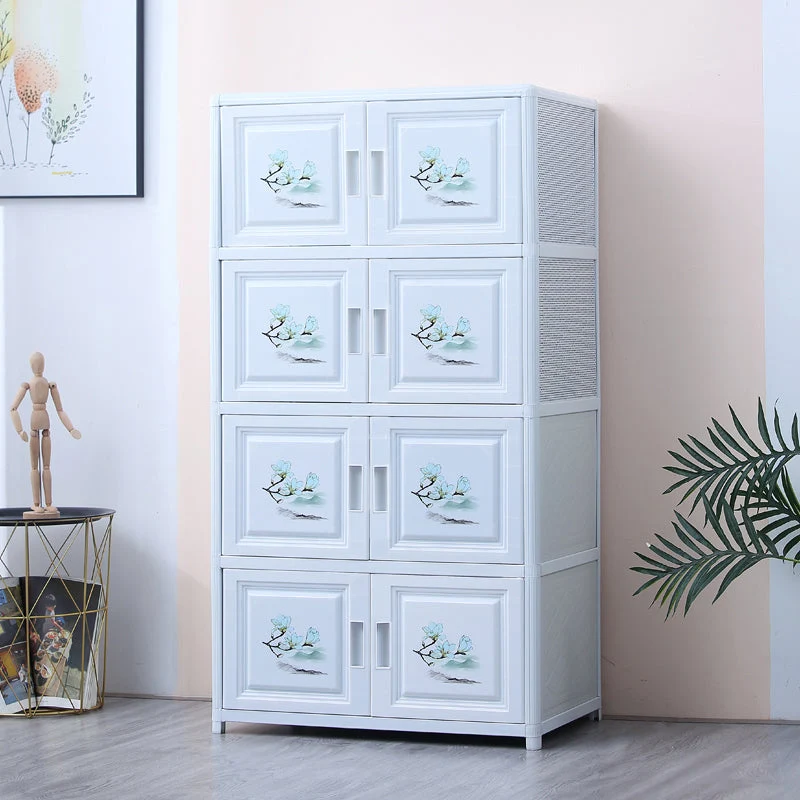 Modern Style Sideboard Plexiglas Doors Cabinets Storage Sideboard Dining Room White
