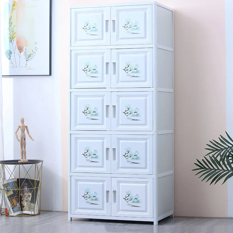 Modern Style Sideboard Plexiglas Doors Cabinets Storage Sideboard Dining Room White