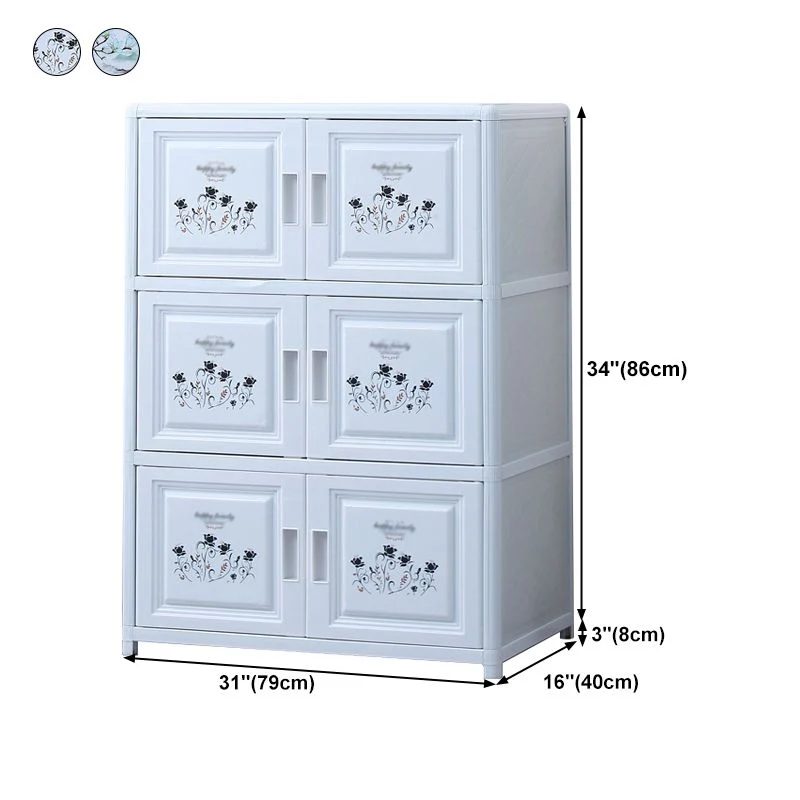 Modern Style Sideboard Plexiglas Doors Cabinets Storage Sideboard Dining Room White