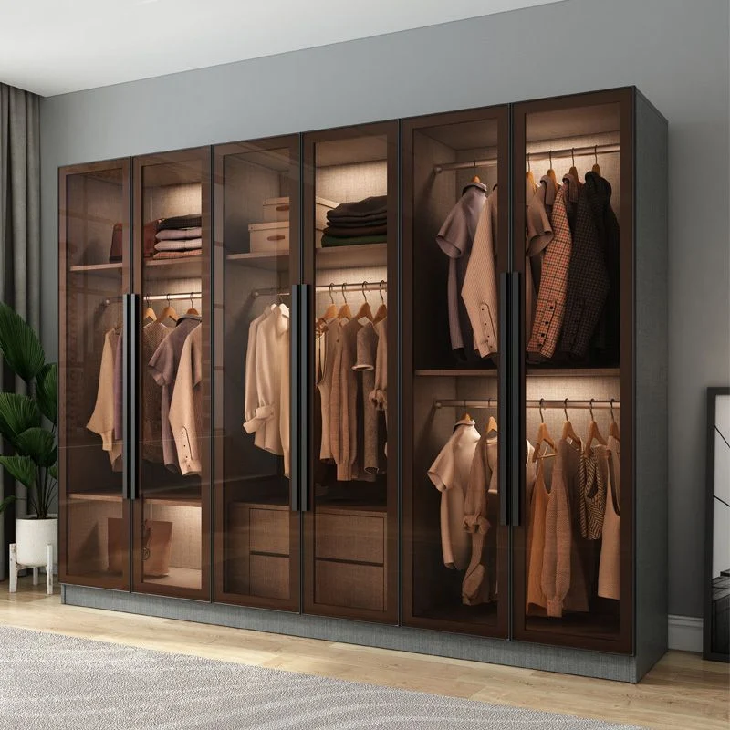 Modern Style Storage Cabinet Mirrored Finish Cabinet Glazen Door 31