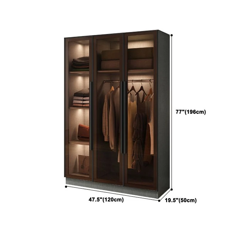 Modern Style Storage Cabinet Mirrored Finish Cabinet Glazen Door 31