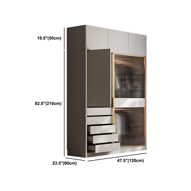 Modern Style Wardrobe Houten Wardrobe Closet Sliding Door 47l