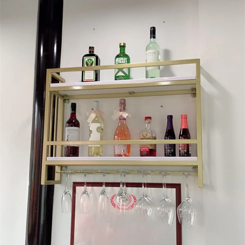 Modern Wall Mounted Wine Racks Metal Wine Jail Glaswerk Holder & Storage Shelf 23