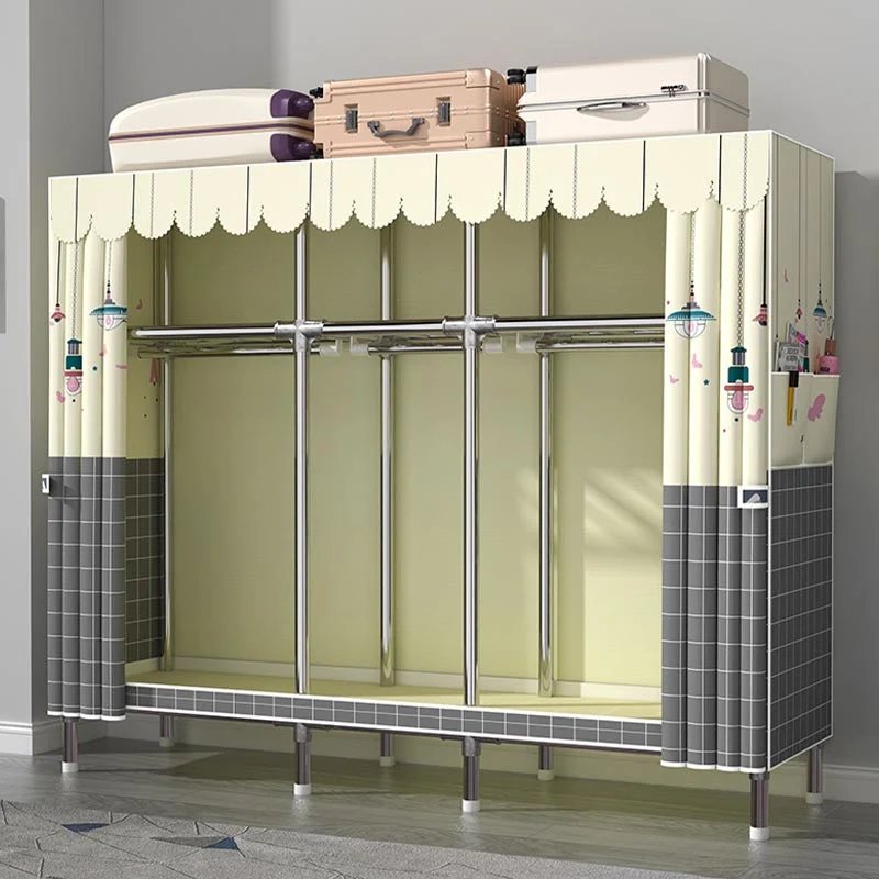 Modern Wardrobe Armoire Legs Metaal Wardrobe Cabinet Shelves 33l