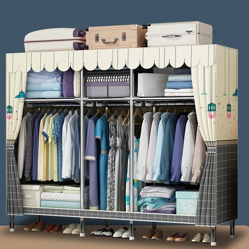 Modern Wardrobe Armoire Legs Metaal Wardrobe Cabinet Shelves 33l