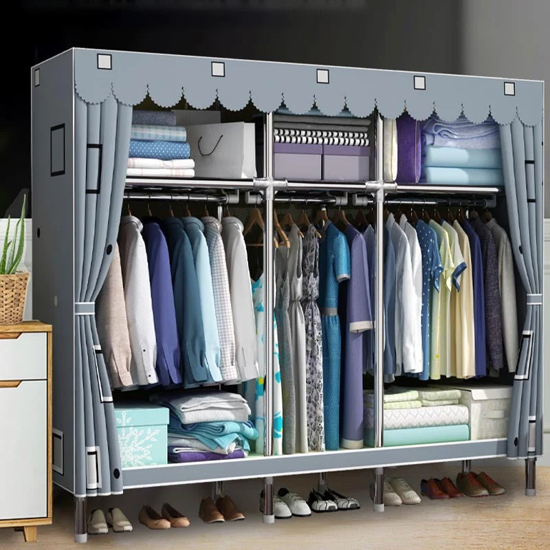 Modern Wardrobe Armoire Legs Metaal Wardrobe Cabinet Shelves 33l