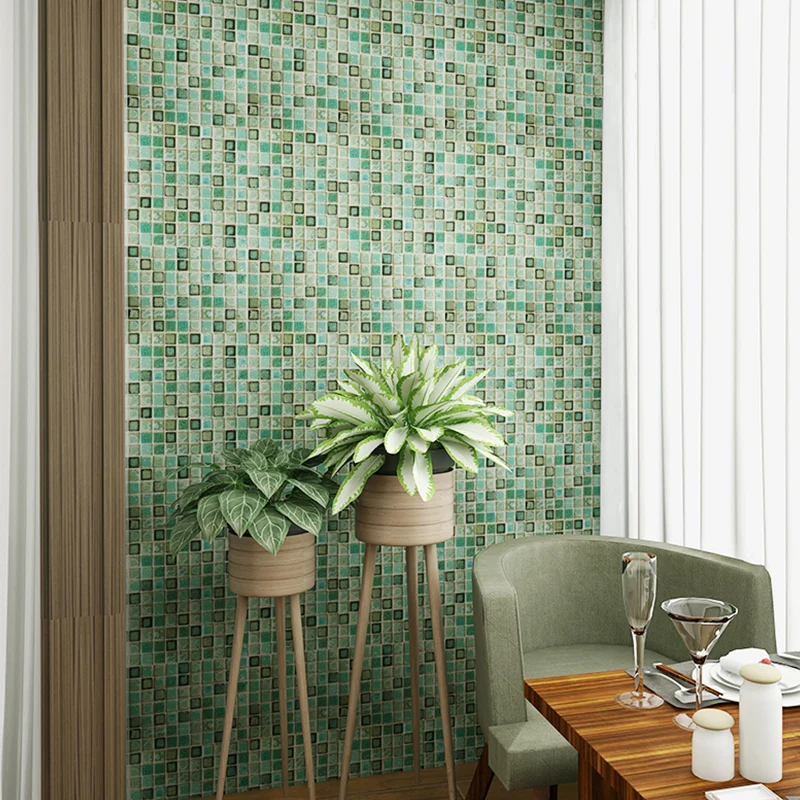 Mosgroen Mosaic Tile Wallpaper Panels Stick On Bohemian Kitchen Backsplash Wall Art Green