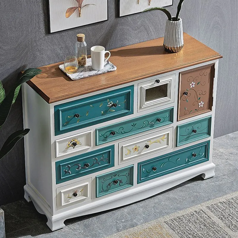 Nautical Bedroom Houtsoort Storage Chest Horizontal Chest 10 Drawers Blue