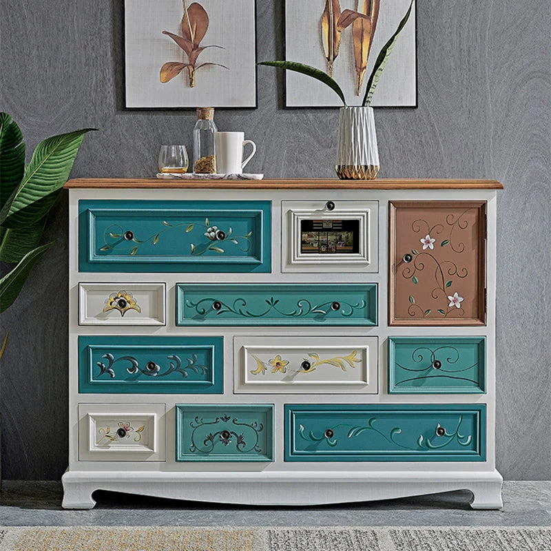 Nautical Bedroom Houtsoort Storage Chest Horizontal Chest 10 Drawers Blue