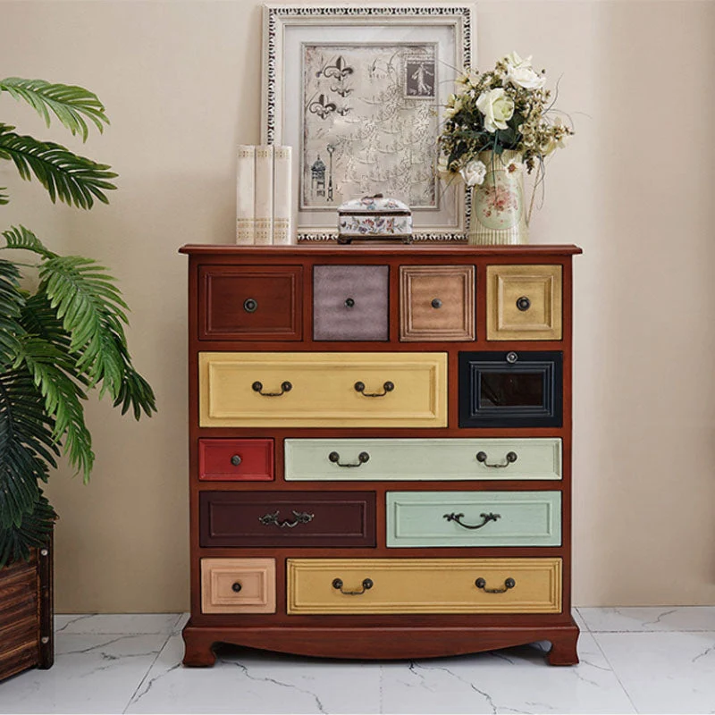 Nautical Contemporary Bedroom Storage Chest hout Chest Drawers Red