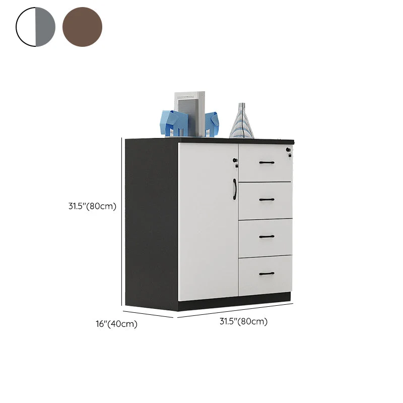 Nordic Style File Cabinet hout Frame Storage Lateral Filing Cabinet 31l