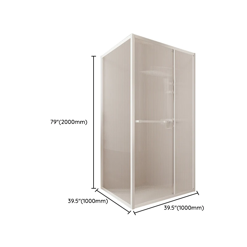 Parelmoer Frame Single Sliding Shower Enclosure Door Handle and Fixed Panel 31l