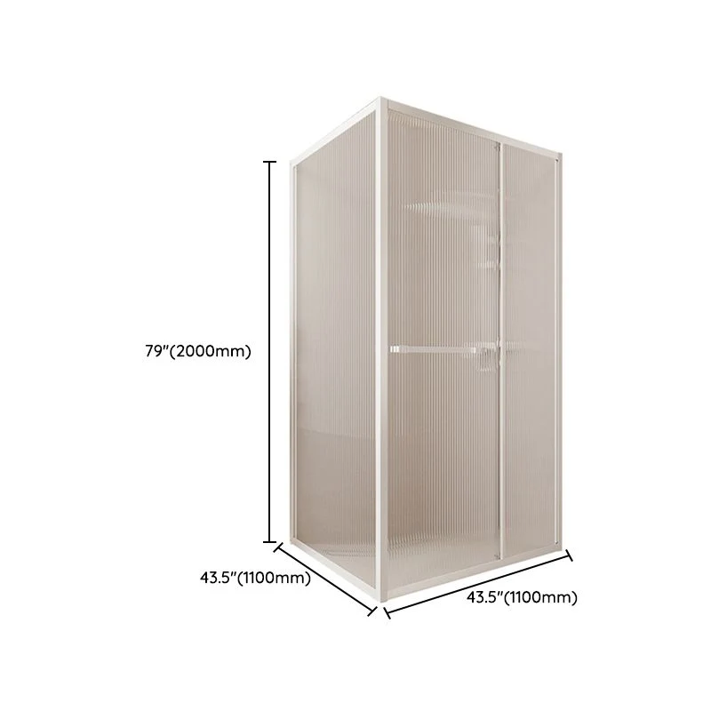 Parelmoer Frame Single Sliding Shower Enclosure Door Handle and Fixed Panel 31l