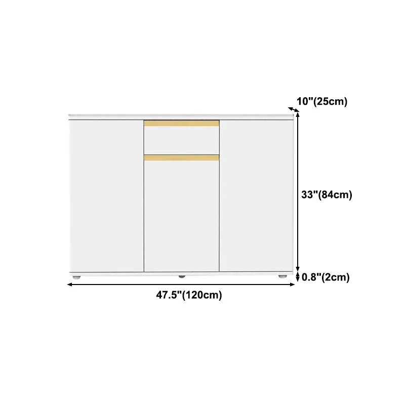 Parelmoer Modern Server Engineered Wood and Rubber Wood Cabinets Drawer 24l