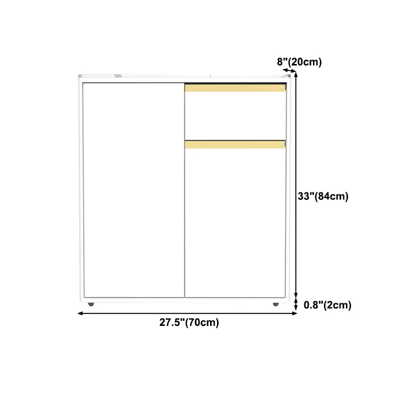Parelmoer Modern Server Engineered Wood and Rubber Wood Cabinets Drawer 24l