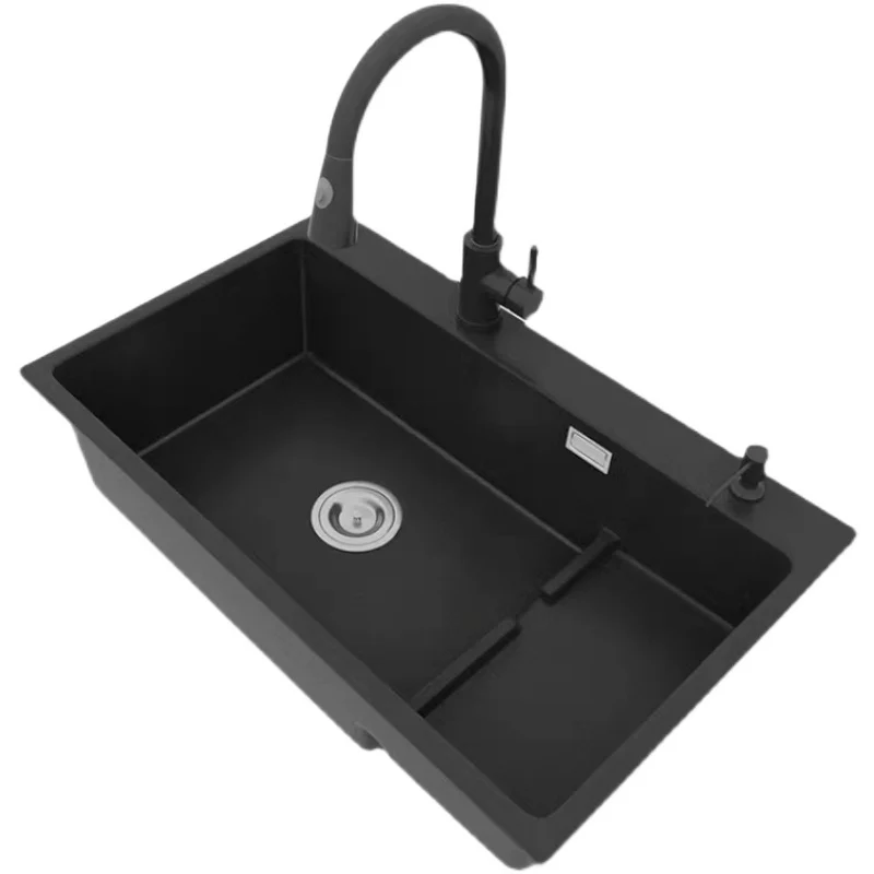 Quartz Kitchen Sink Rectangular Kitchen Sink Drain Assembly 27l