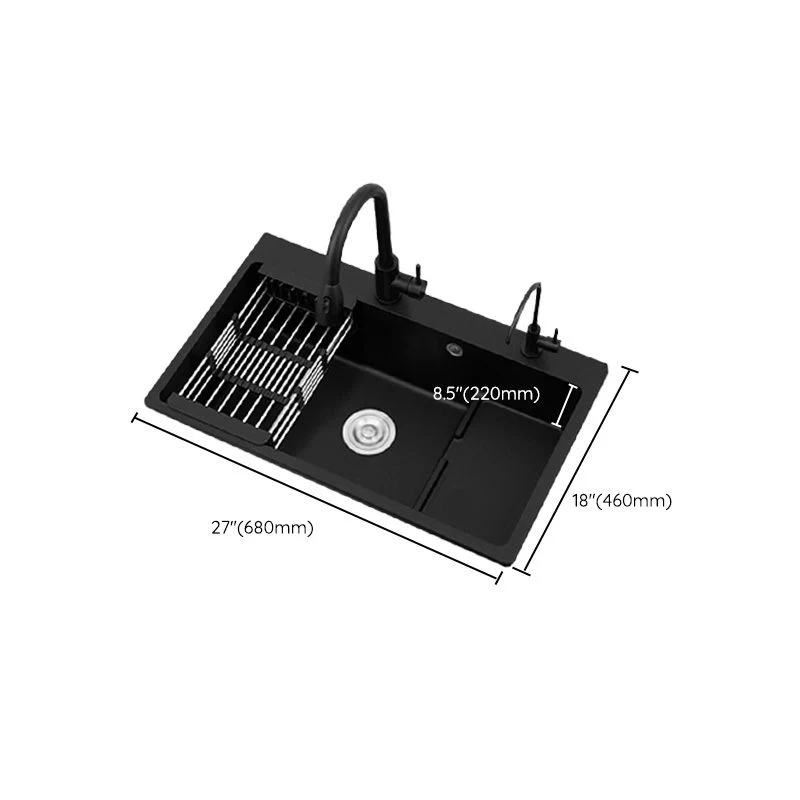 Quartz Kitchen Sink Rectangular Kitchen Sink Drain Assembly 27l
