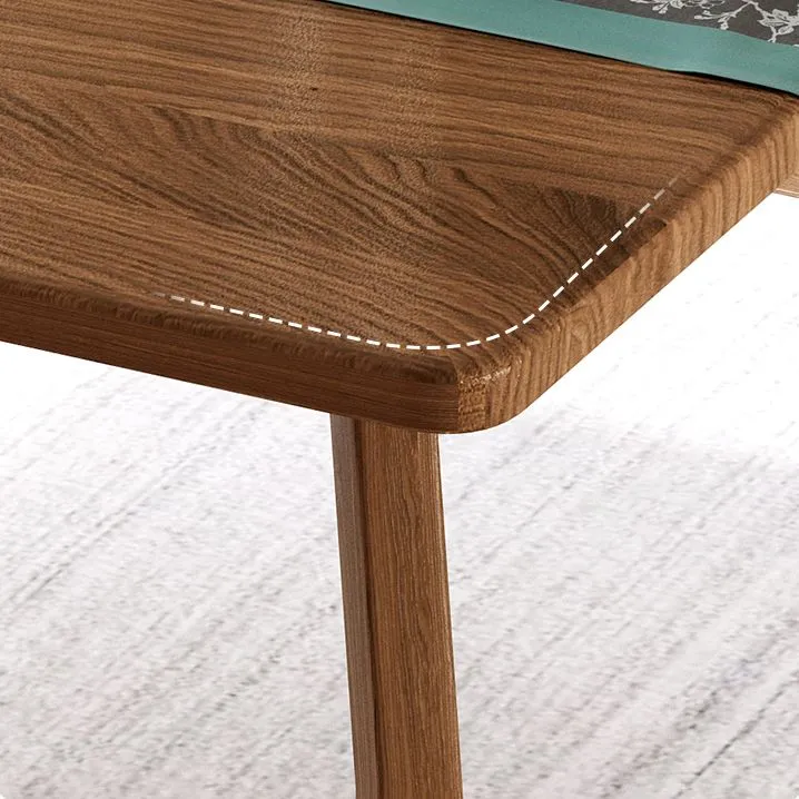 Rectangle Shape Modern Dining Table Wood Color Fixed Table Natuurhout Natural
