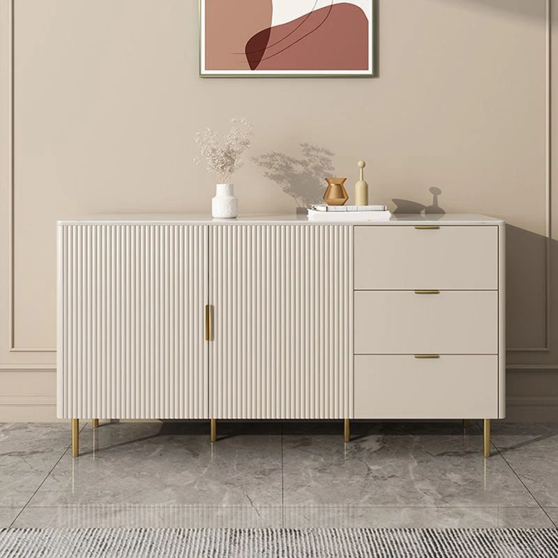 Rectangle Sintered Stone Sideboard Cabinet Kostbaar Storage Sideboard Drawers and Doors 47l